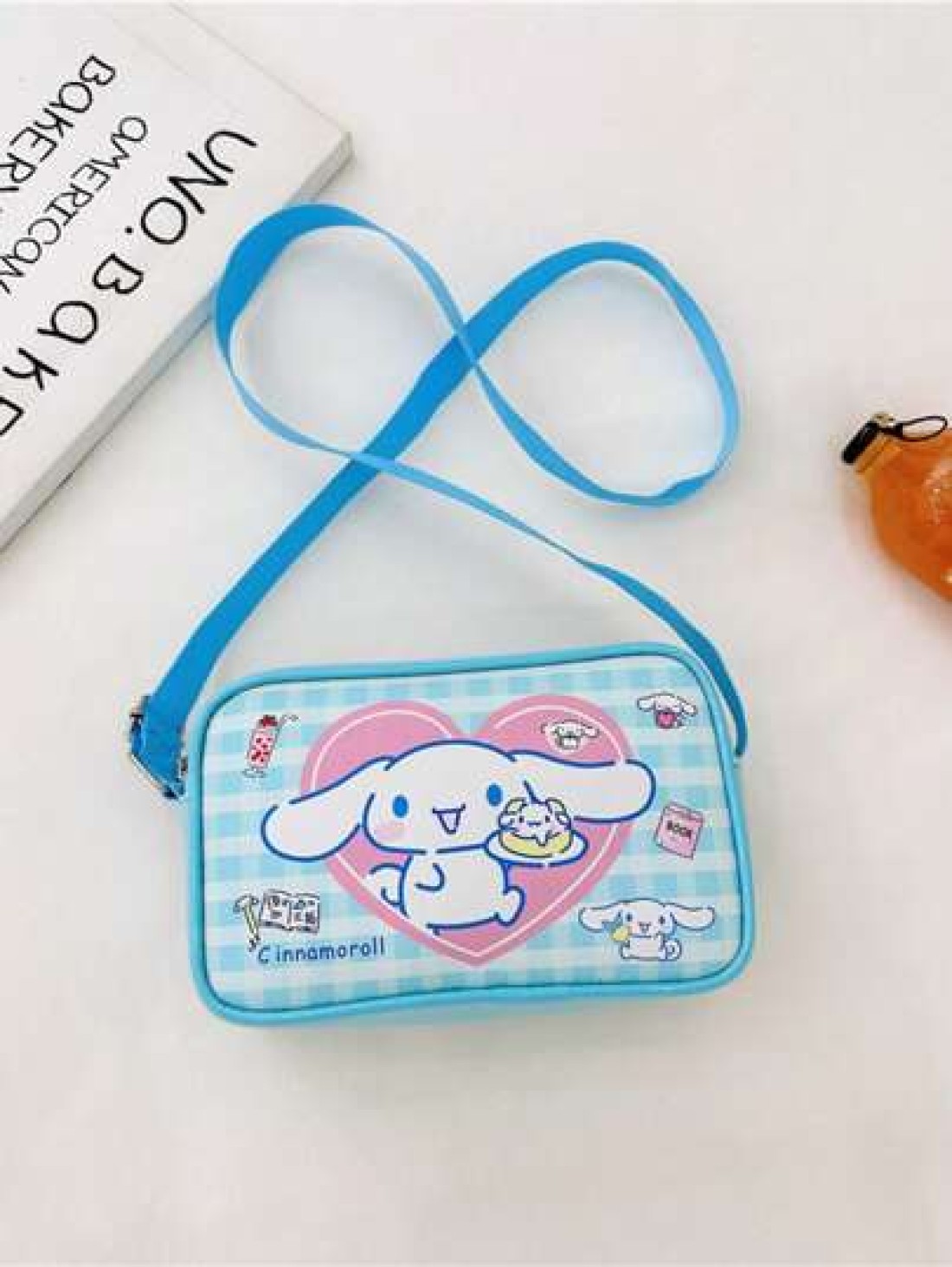 Sanrio 1pc Sanrio Fashion Versatile Girls Crossbody Shoulder Bag Kuromi Cinnamoroll Design PU Leather Kids Small Square Bag