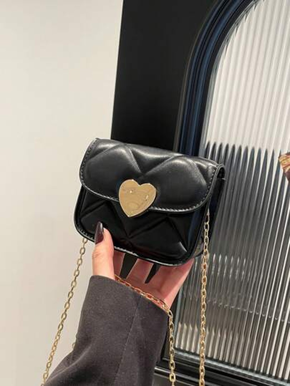 1pc Pu Magnetic Buckle Fashionable And Simple Love Lock Candy Color Diamond Pattern Shoulder Messenger Bag Mini Bag Niche Design Play Comfortable Chain Shoulder Strap Smooth And Versatile Not Picky Su