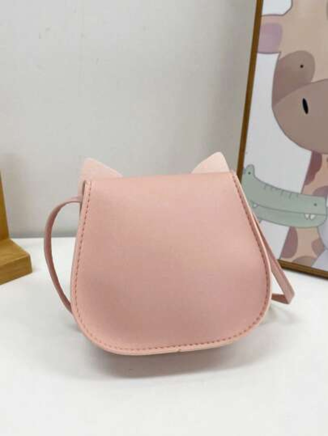 1 Pc Mini Fashion Kitten Young Children Crossbody Bag Square Bag Purse Shoulder Bag Flip Bag Versatile Lightweight Portable Small Buckle Mini For Daily A Coin Purse For Travel Shopping Vacation Kids O