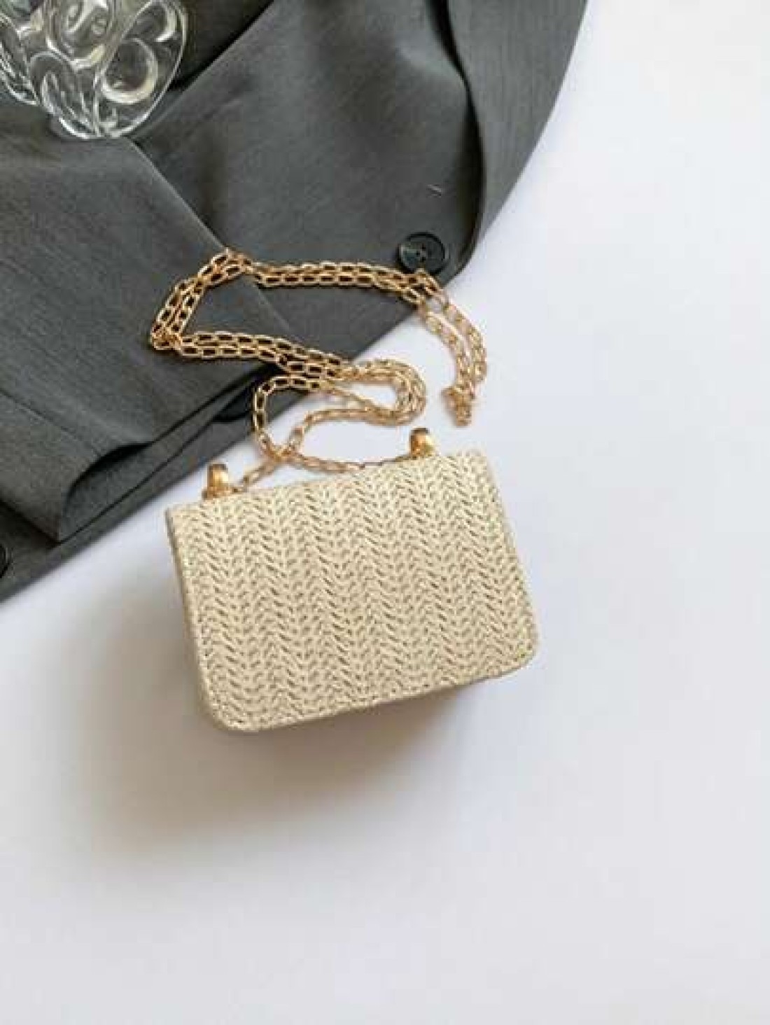 Stylish Woven Fashion Minimalist Small Square Shoulder Crossbody Bag For Girls Casual