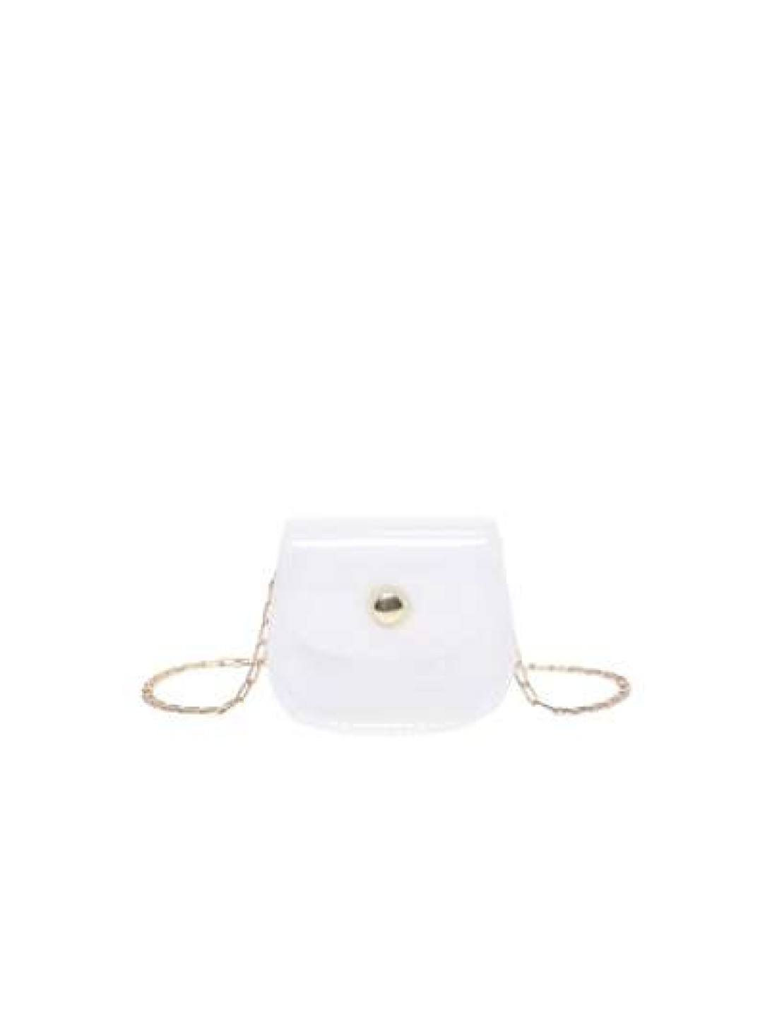 1pc Candy Colored PVC Mini Chain Crossbody Bag For Girls Suitable For Daily Use