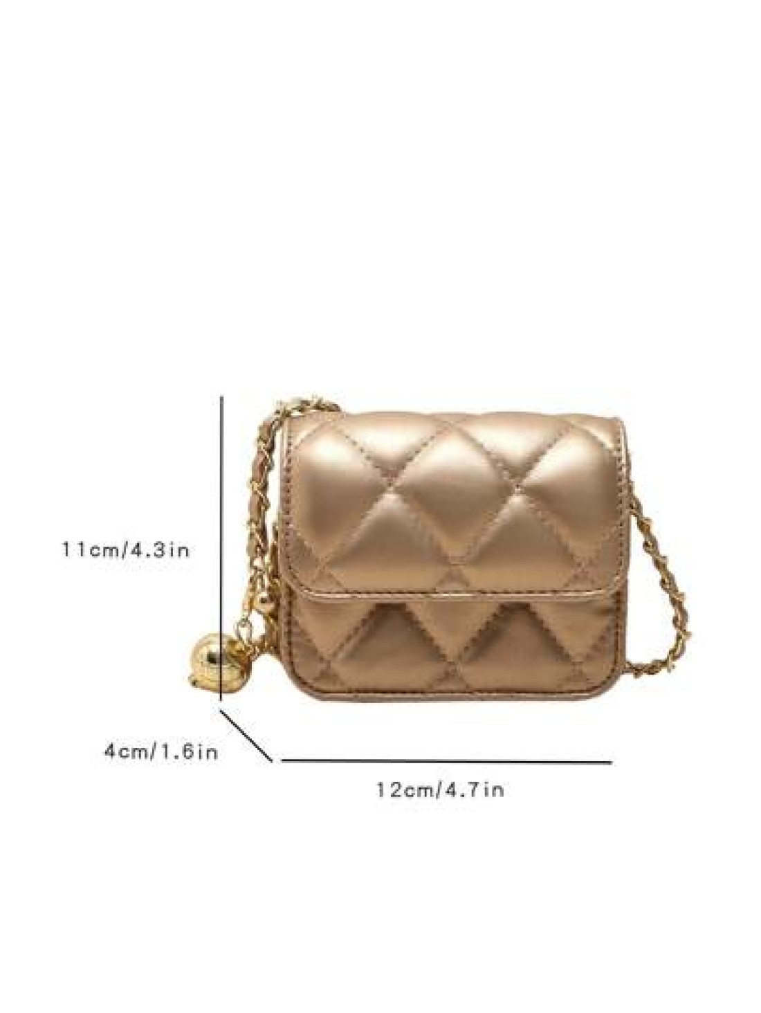 Spring And Summer Simple And Versatile High End Texture Rhinestone Embroidered Gold Ball Chain Strap Can Be Worn Over Shoulder Armpit Mini Bag