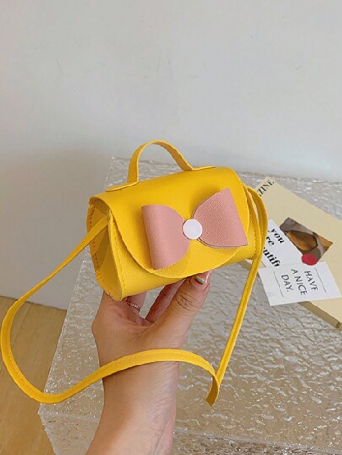 New Arrival Bowknot Children Mini Crossbody Bag PU Leather Handbag Shoulder Bag For Girls