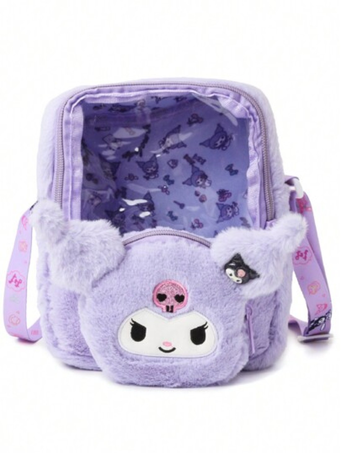 Sanrio Sanrio Hello Kitty Plush Crossbody Bag Exquisite And Versatile Translucent Cute Girly Heart Portable Storage Bag