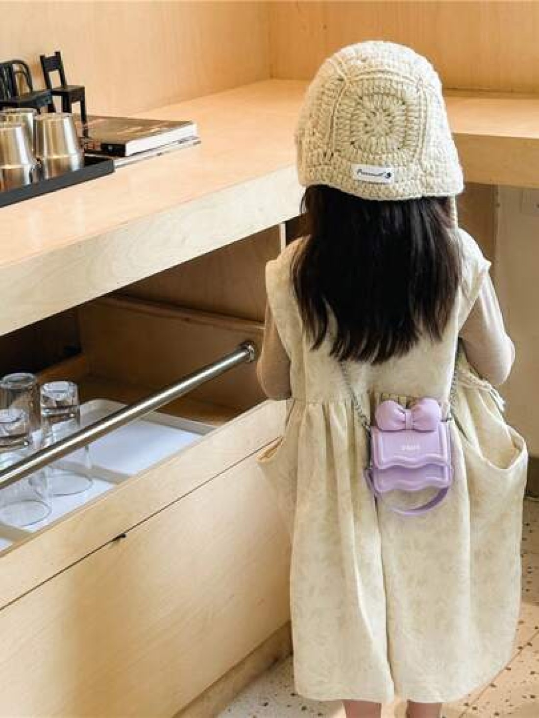 1pc Mini PU Handbag Lightweight Small Girls Princess Crossbody Bag One Shoulder Children s Purse Snap Closure Suitable For Lipstick Outings Gifts Daily Use