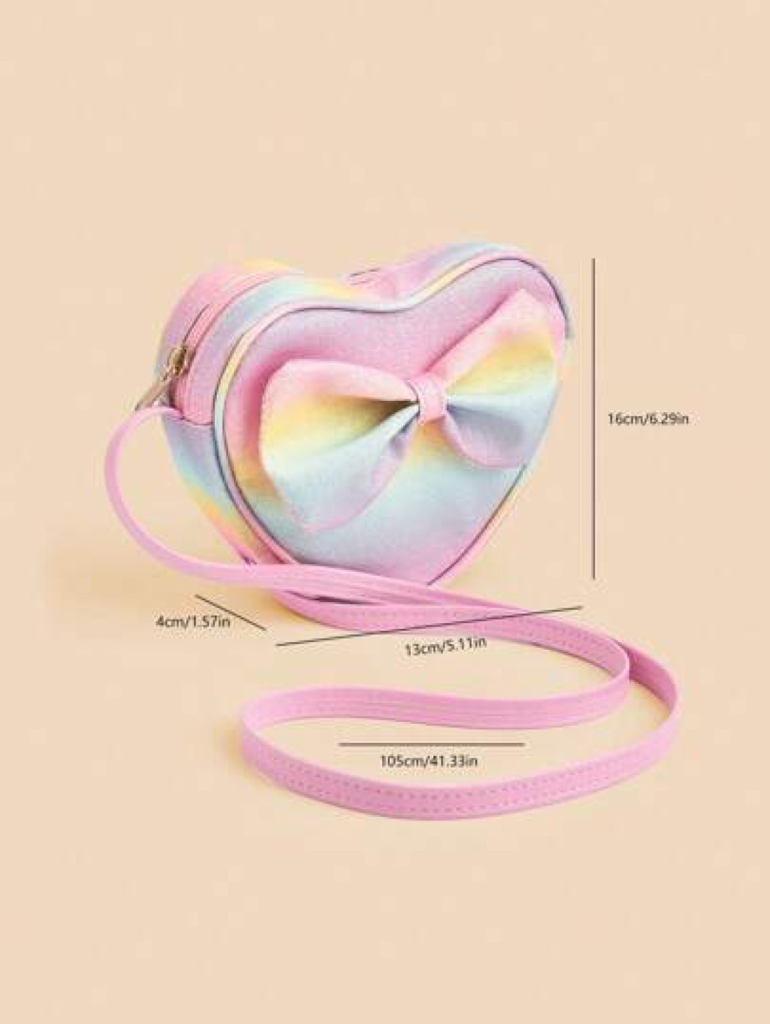 1pc Kids Girls Fashion Heart Bowknot Crossbody Bag Girls Mini Coin Purse