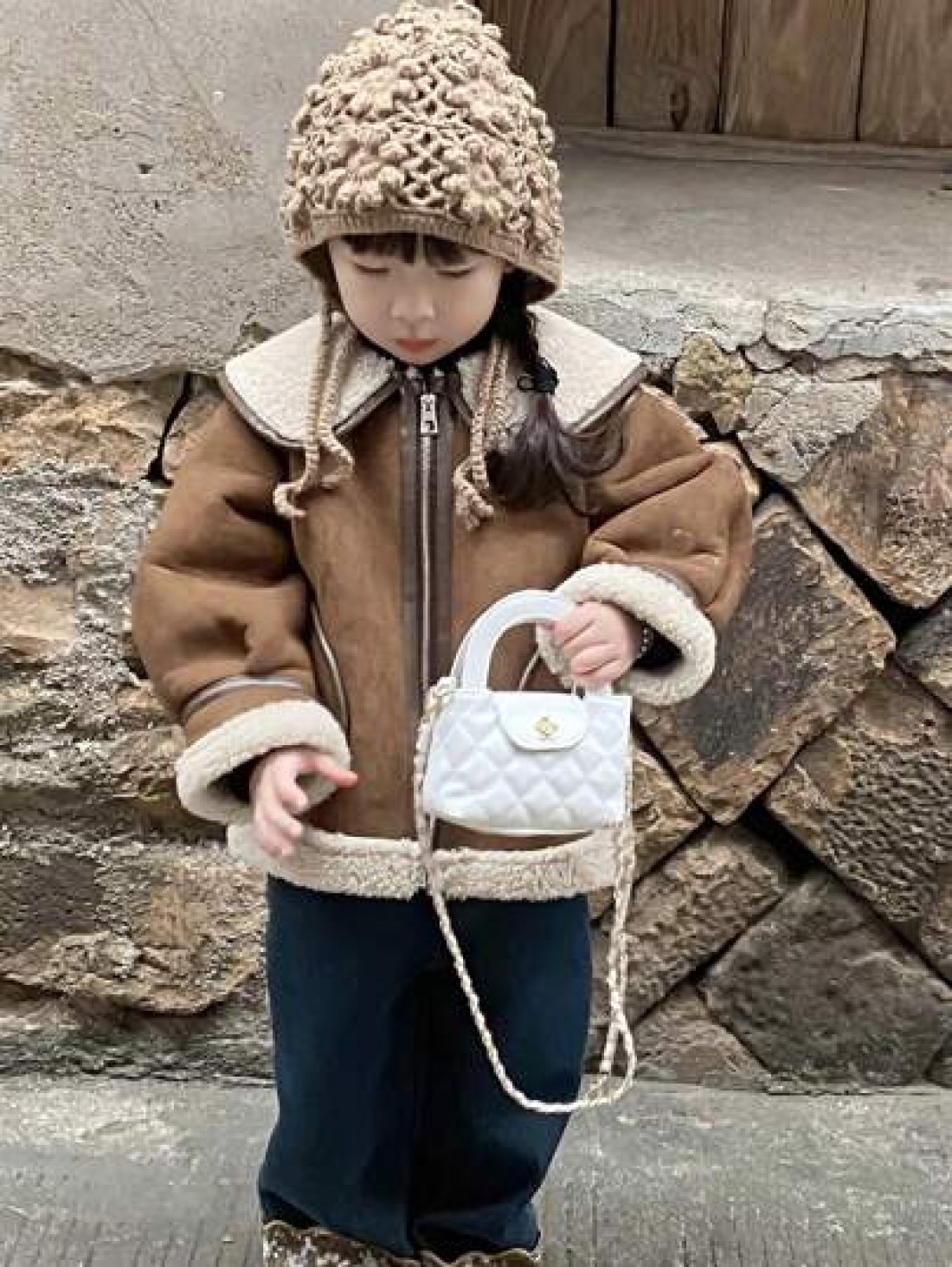 Cute Square Shaped Shoulder Bag For Baby Girls PU Leather Fashion Mini Crossbody Bag Versatile
