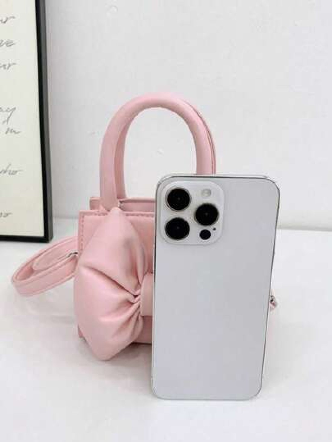 1pc Mini Pu Magnet Closure Fashion Sweet Western Bow Handbag Niche Design Out To Play Shoulder Messenger Bag Korean Highly Attractive Bag Adjustable Shoulder Strap Suitable For Going Out School Commut
