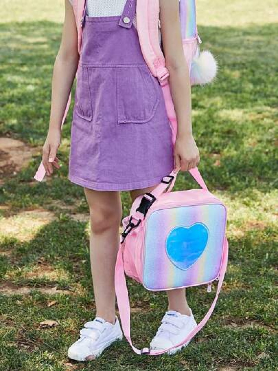 Holographic Lunch Bag Rainbow Thermal Insulated Bag Outdoor Picnic Bento Box Takeaway Bag Simple Shoulder Bag For Girls