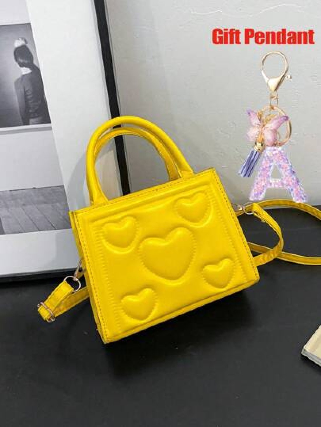 1pc Vintage Heart Quilted Handbag Casual Shoulder Crossbody Bag For Daily Use 1pc Purple Gift Pendant