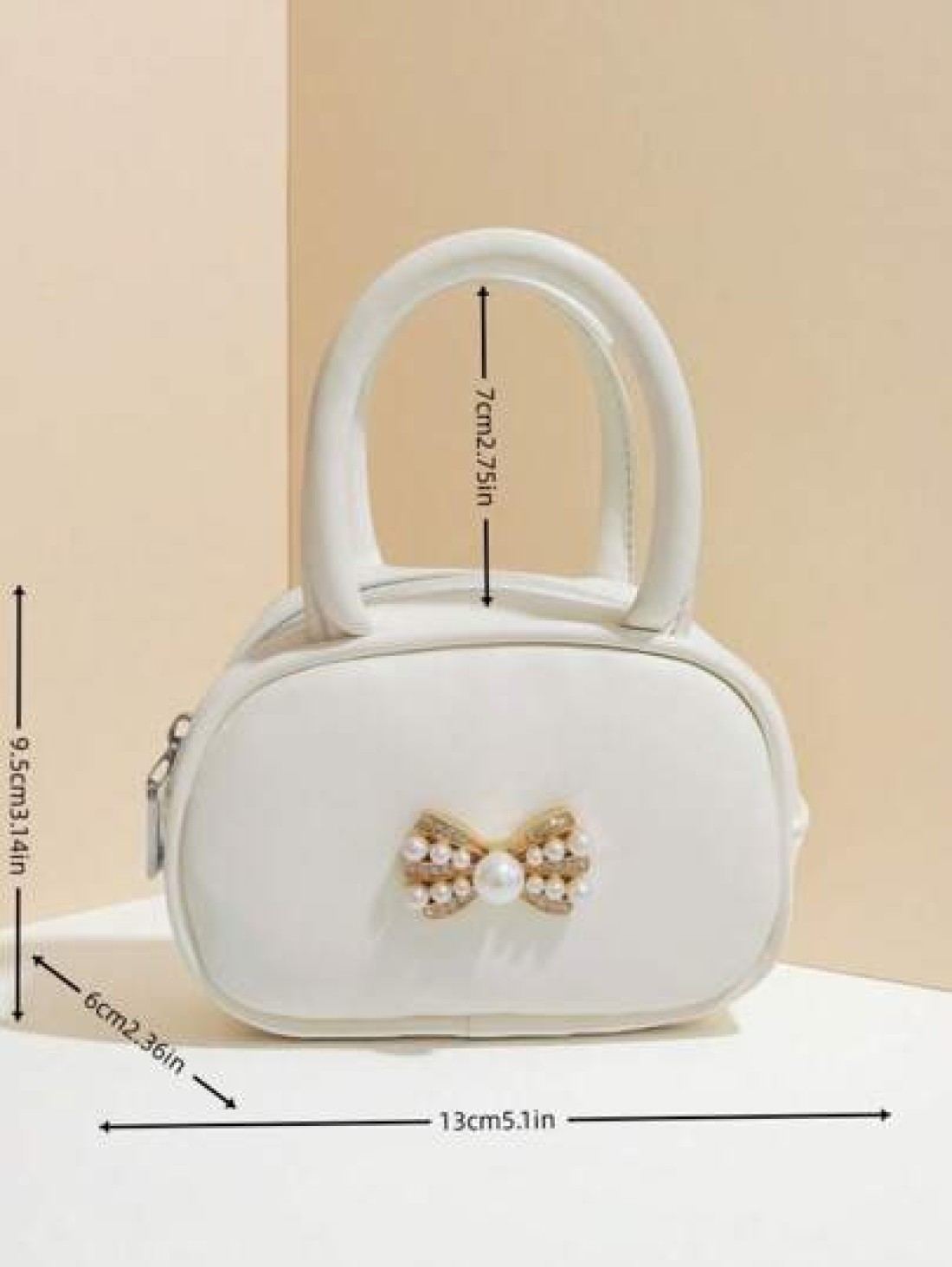 Children s Bag With Pearl Rhinestone Bow Decor Fashion New Style Girls Handbag Holiday Gift Princess Mini Bag Coin Purse Simple Small Round Bag