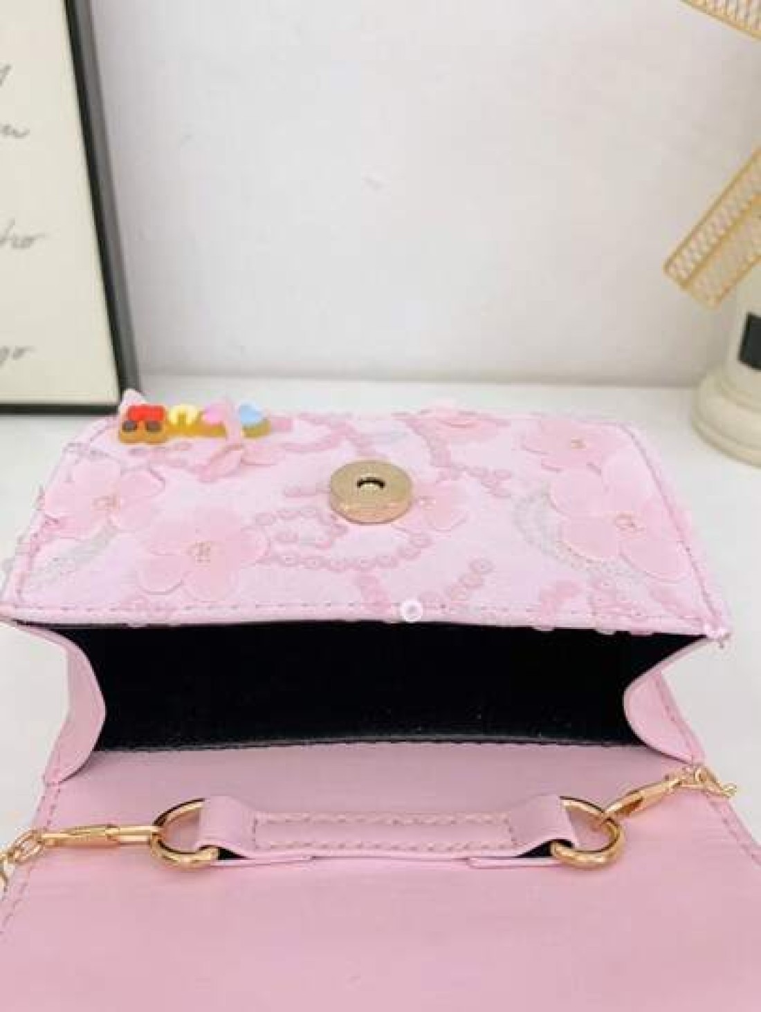 Sanrio A Kuromi Children s Bag A Multi Color Bead Handbag A Cartoon And Cute Accessory Bag A Mini And Small Handbag Bag A Daily Travel Clothing Matching Bag A Closed Shoulder Bag