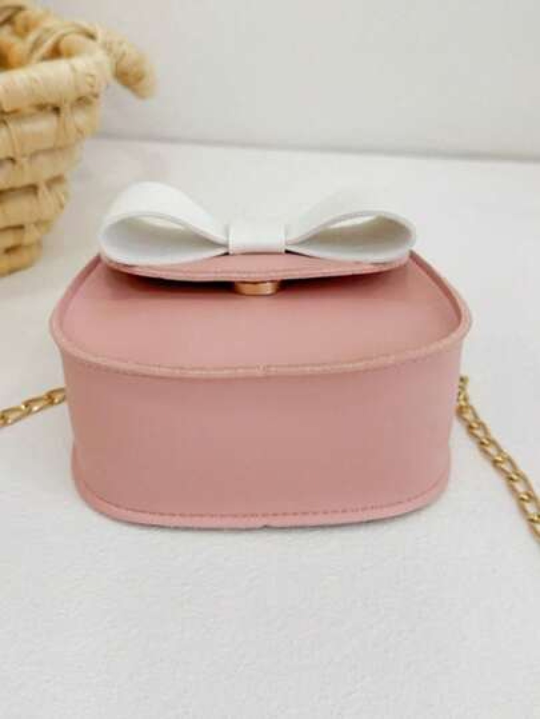 1pc New Fashion Pearl Handbag With Strap Butterfly Decor Mini Cross Body Bag