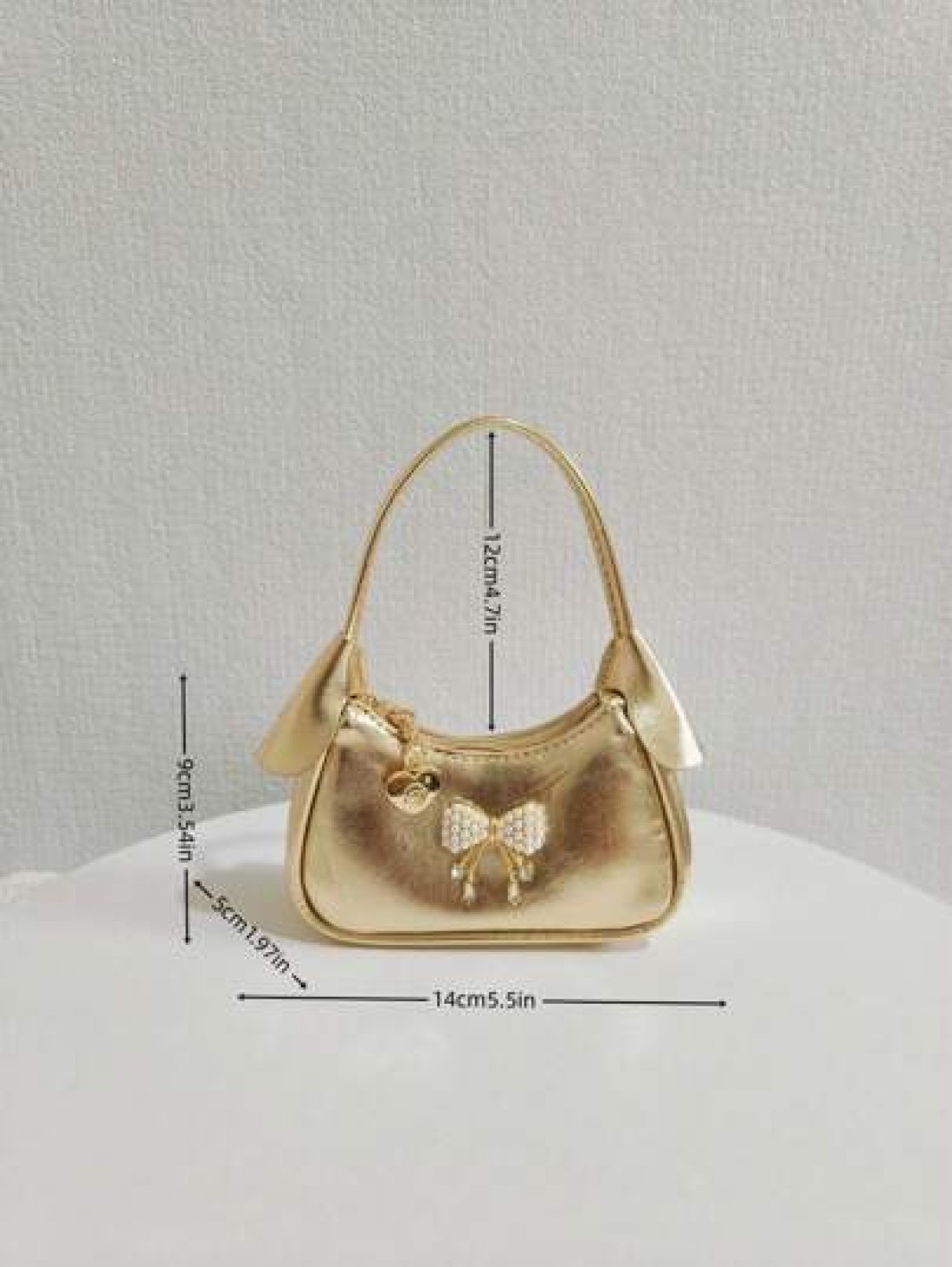 Children Pearl Bow Decoration Handbag Girls Fashion High End Gift Shoulder Bag Princess Mini Wallet Purse