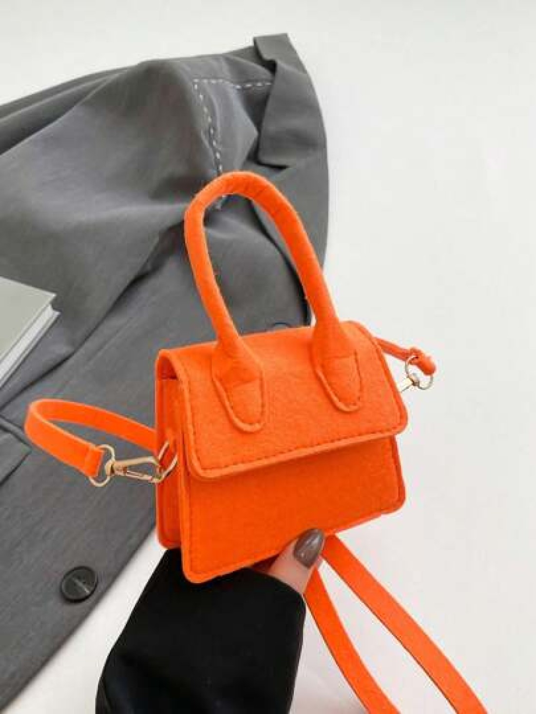 1pc Magnetic Opening And Closing Spring New Korean Cute Mini Bag Crossbody Versatile Casual Handbag Solid Color Versatile Stylish Shoulder Bag Lipstick Bag Coin Bag Suitable For All Occasions Girls Cr