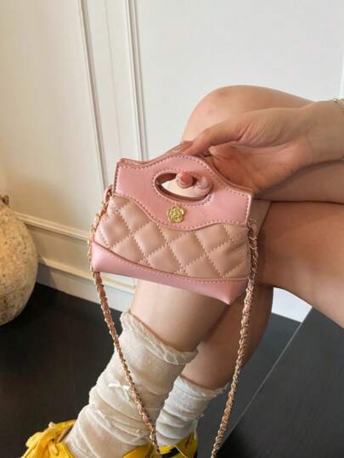 New Quilted Mini Handbag Contrast Color Small Crossbody Bag Lipstick Clutch Evening Mini Bag