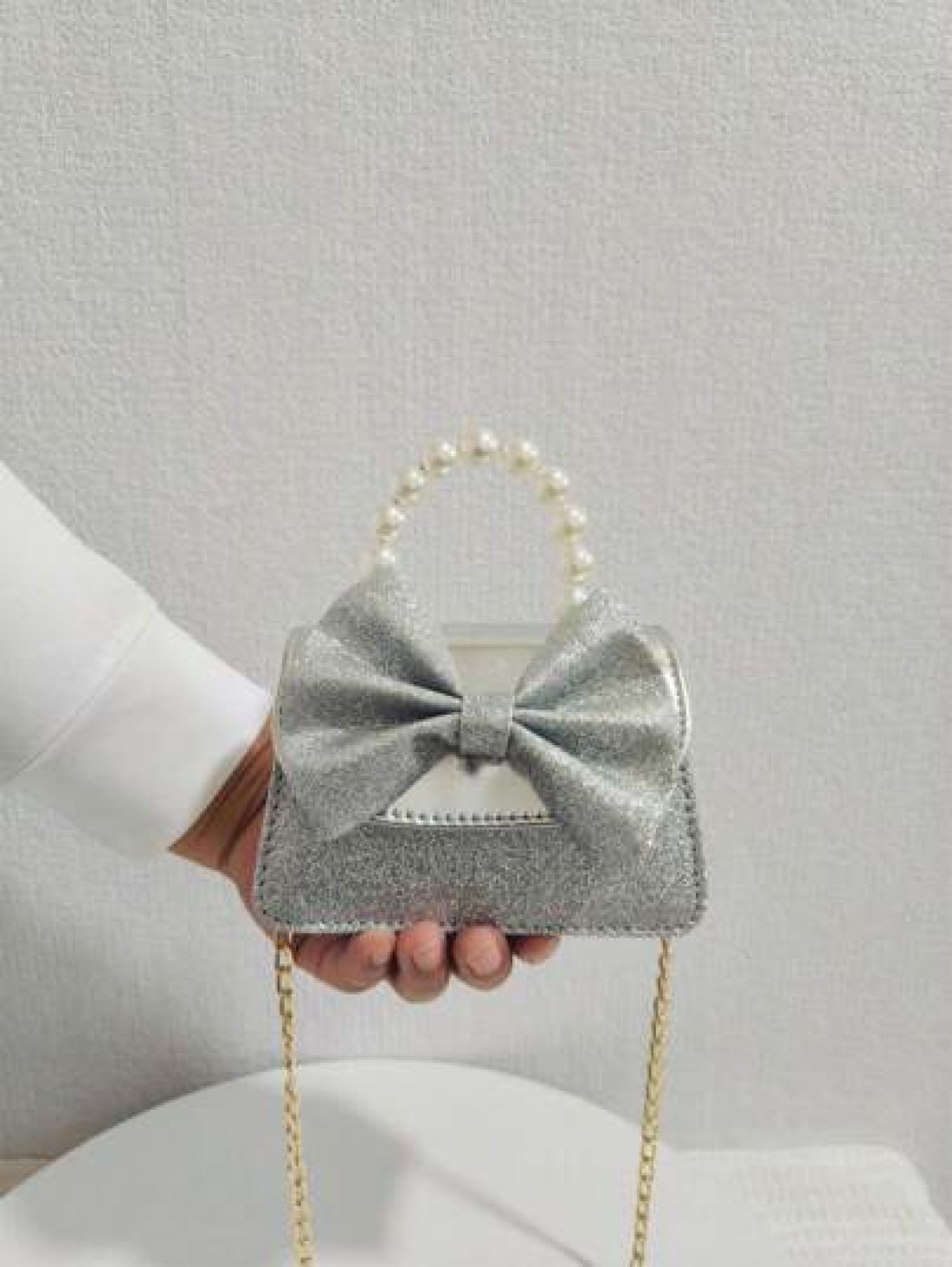 Children s New Pearl Handheld Bag Festival Gift PU Leather Bowknot Fashion Mini Princess Handbag For Little Girls Coin Purse Mini Shoulder Bag