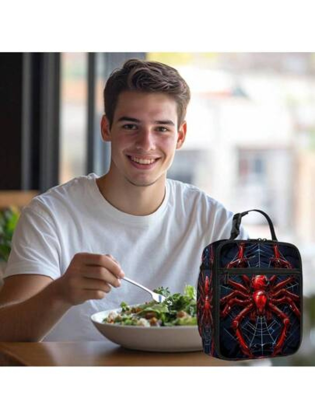 Spider Print Lunch Bag Insulated Tote Bag Portable Carry On Bag Tote Ice Bag Lunch Bag Multifunctional Lunch Box Bag For Work Travel Picnic