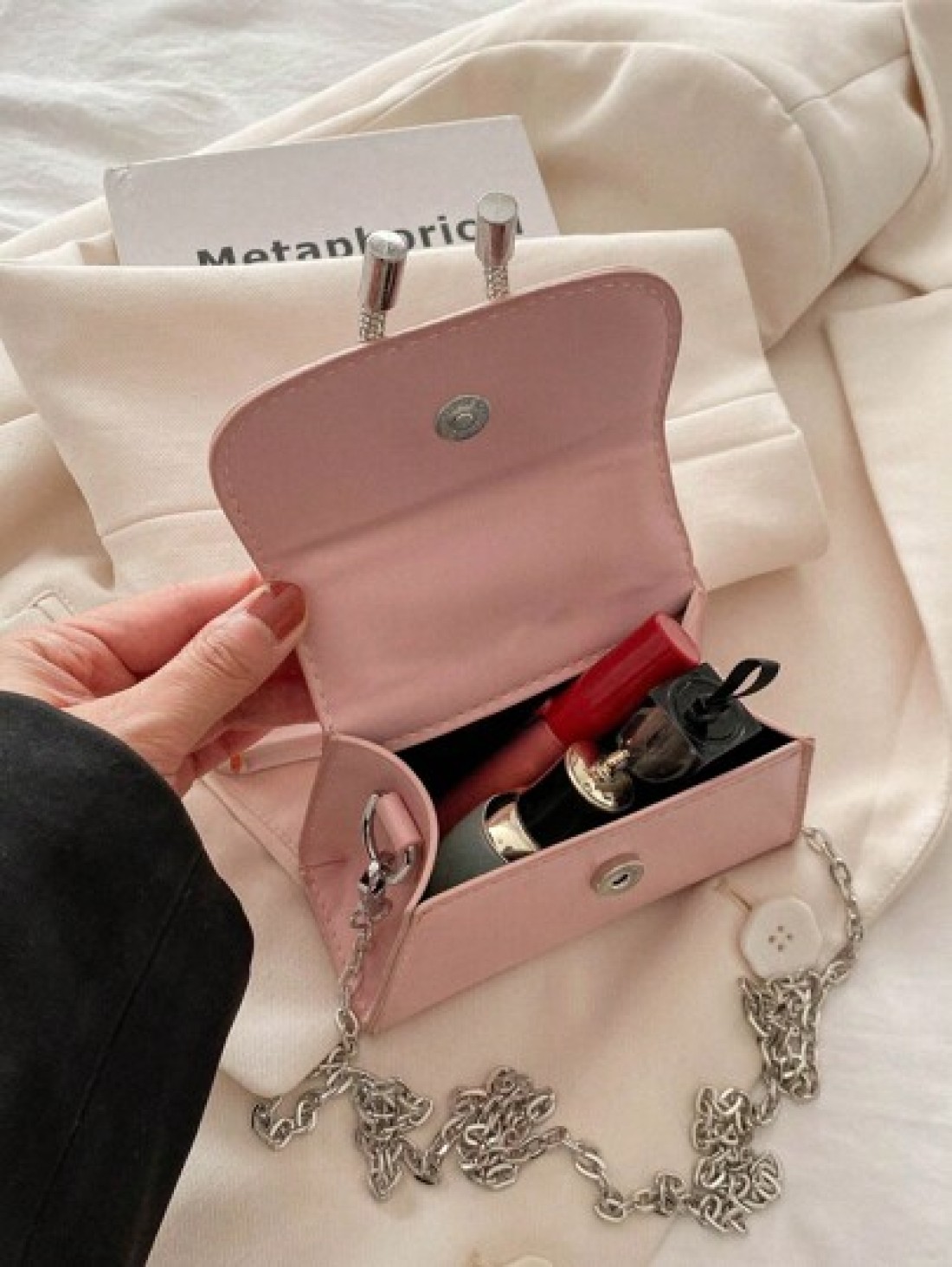 1pc Children s Solid Color Pu Handbag With Bowknot Detail Simple And Fashionable Can Be Used As Handbag Or Crossbody Bag