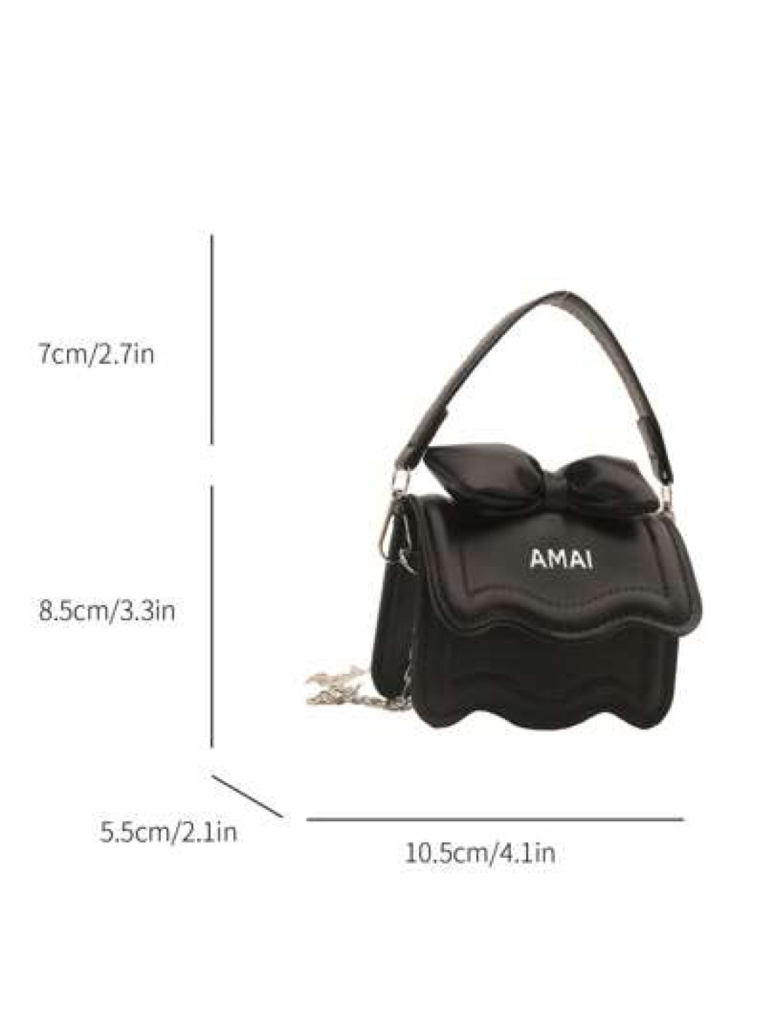 1pc Western Cute Korean Shoulder Bag Bow Chain Messenger Bag Fashionable Small Square Bag With Bow Decoration Fashionable Chain Shoulder Strap Messenger Bag Sweet And Cute Princess Style Handbag Suita