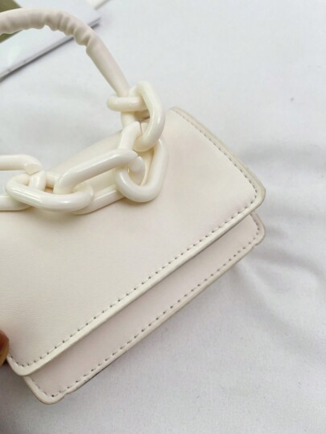 1pc Girl S Handbag Simple And Casual Fashion Style Large Capacity Lightweight Girl S Small Square Bag Solid Color Pu Leather Fabric Magnet Closed Detachable Chain Multiple Carrying Methods In One Bag