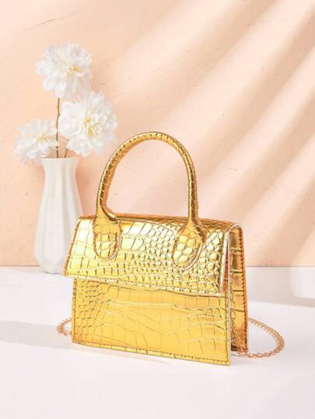 1pc Crocodile Pattern Girls Handbag Chain Crossbody Shoulder Bag Ideal For Daily Use Party And Mother s Day Gift