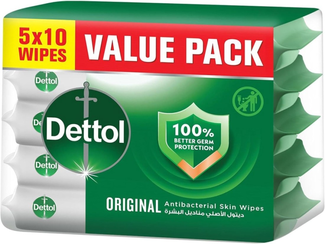 DETTOL WIPES ORIGINAL 5PK 10S