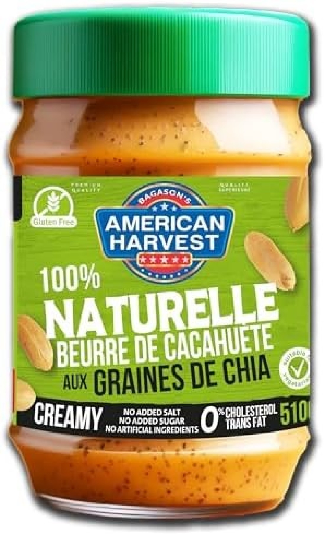 AHPEANUT BUTTER CREAMY CHIASEED510G