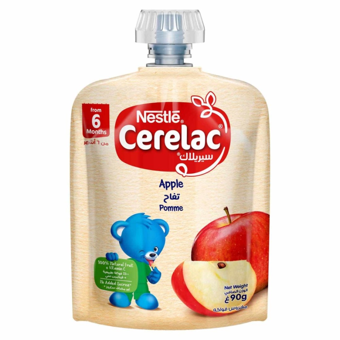 Nestle Cerelac Fruits Puree Pouch, Apple, from 6 Months, 90g