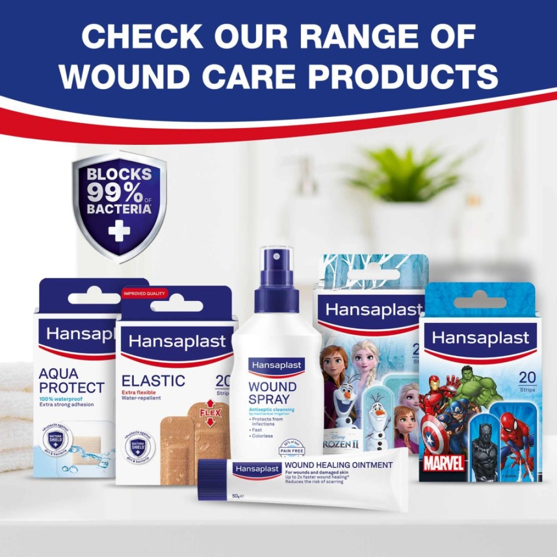 Hansaplast Universal Wound Plasters, Water-resistant, 40 Strips