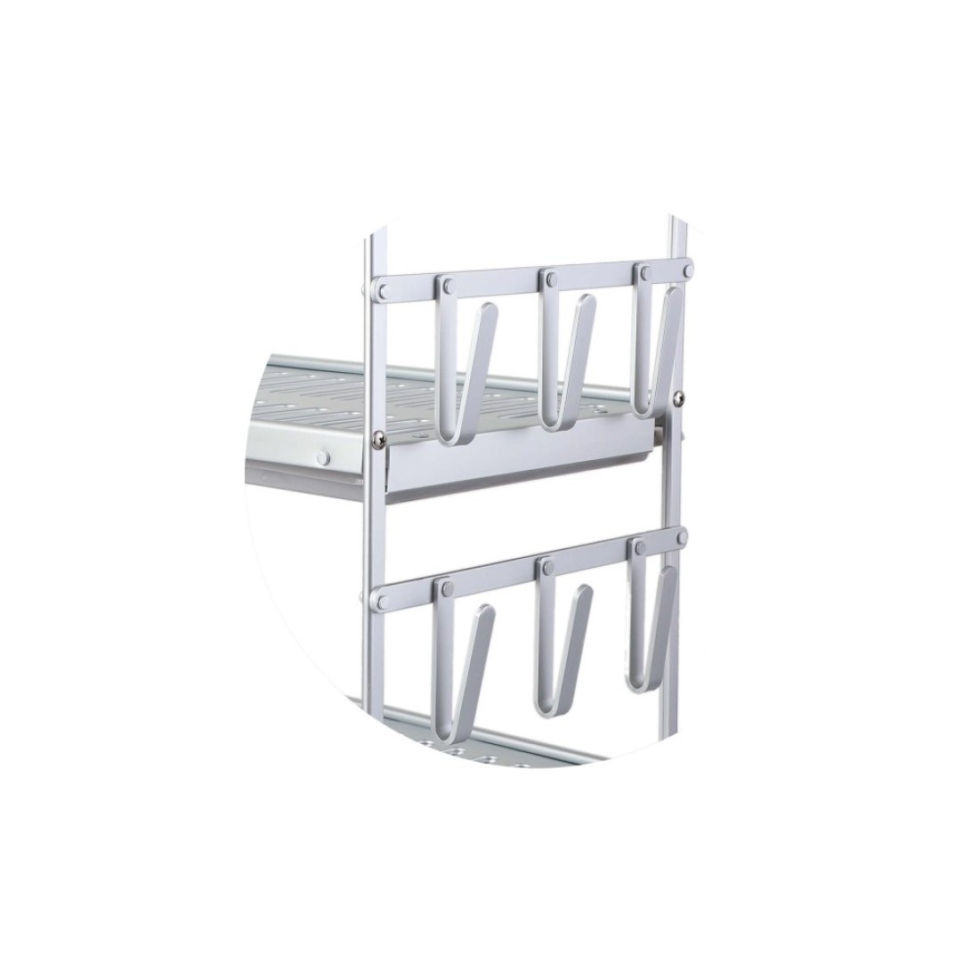 LIFE SMILE Dish Rack - 3 Tier Countertop Dish Drying Stand With Removable Drip Tray - Pure Aluminum with Cutlery Holder and Cups Holder - Anti Slip and Rust Proof Dish Drainer