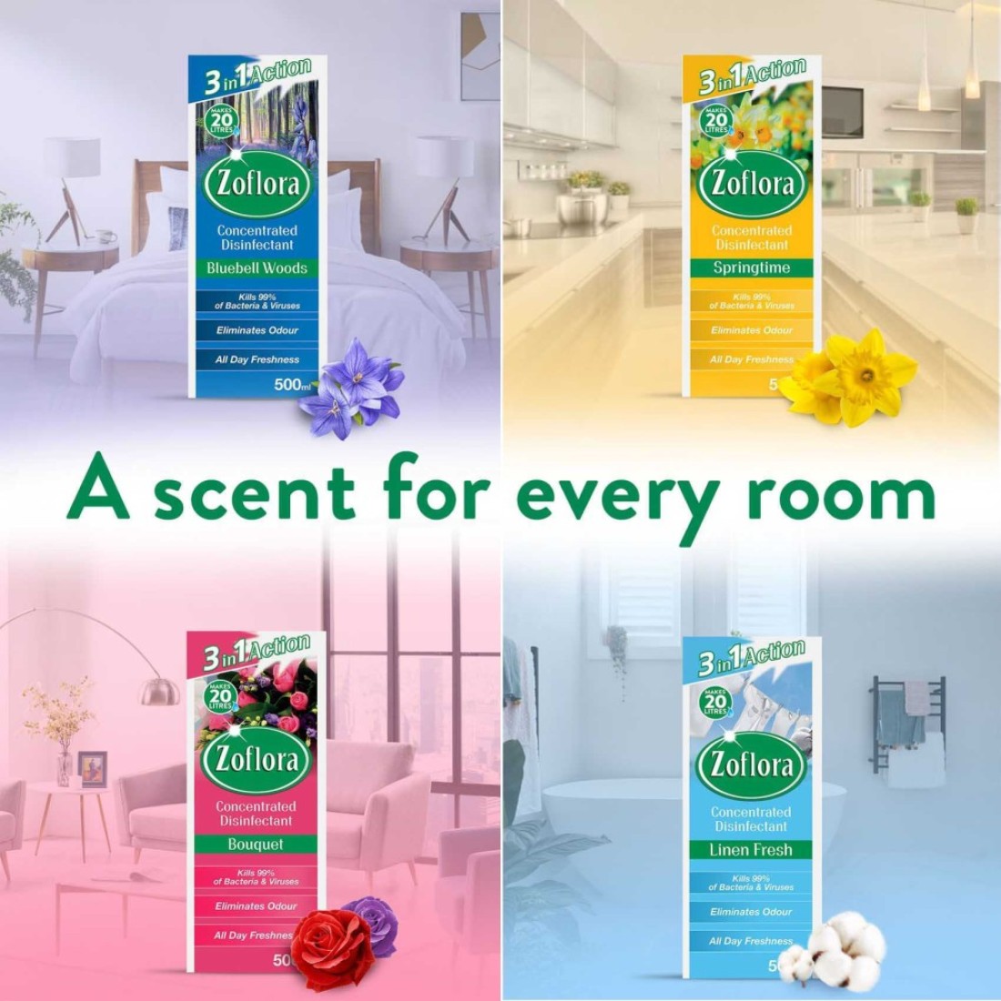 Zoflora Multi Purpose Concentrated Disinfectant Spring Time 500ml