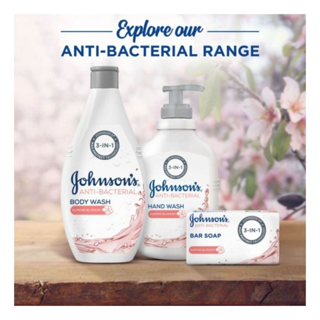 Johnson&#39;s Body Wash Anti-Bacterial Almond Blossom 400ml
