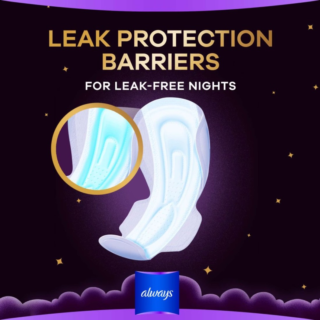 Always Dreamzz Pad Clean And Dry Maxi Thick Heavy Night Long Sanitary Pads With Wings White 20 Pads
