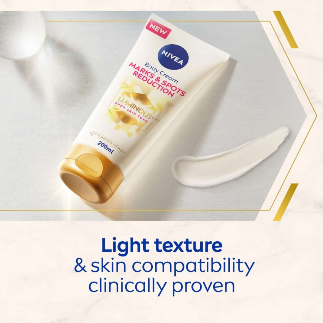 NIVEA Luminous630 Even Glow Body Cream Marks &amp; Spots Reduction 200ml Pack of 2