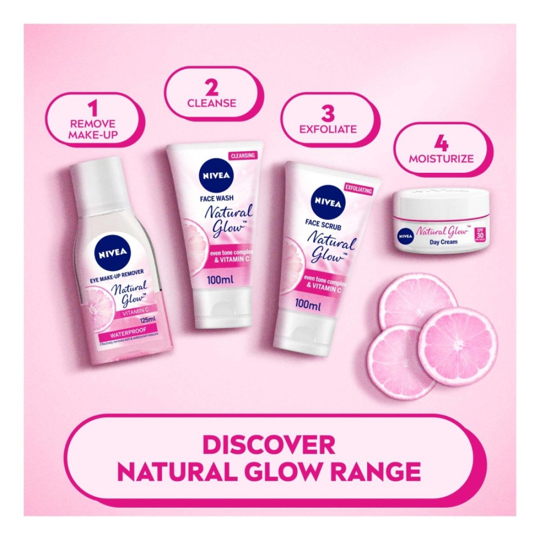 NIVEA Eye Waterproof Makeup Remover Natural Glow Pearl Extracts &amp; Vitamin C 125ml