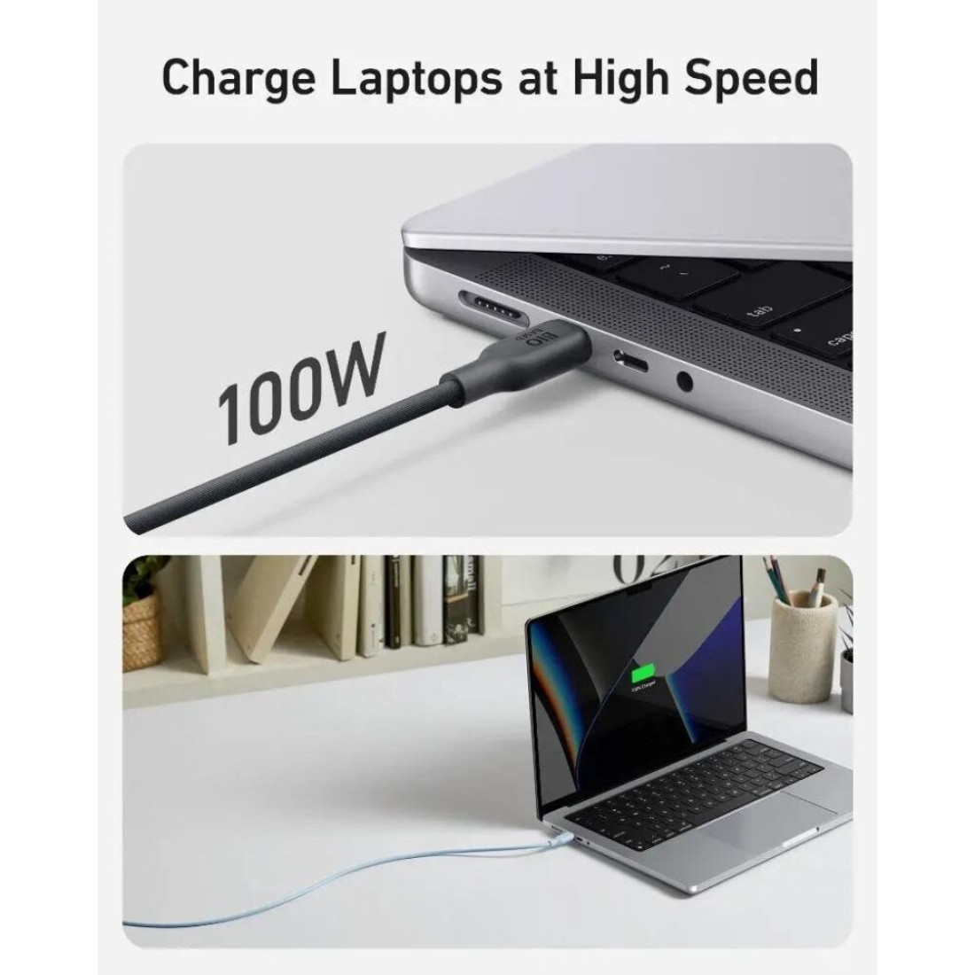 أنكر بايو-بيسد كابل USB-C إلى USB-C لمزامنة البيانات والشحن - أسود 3 قدم