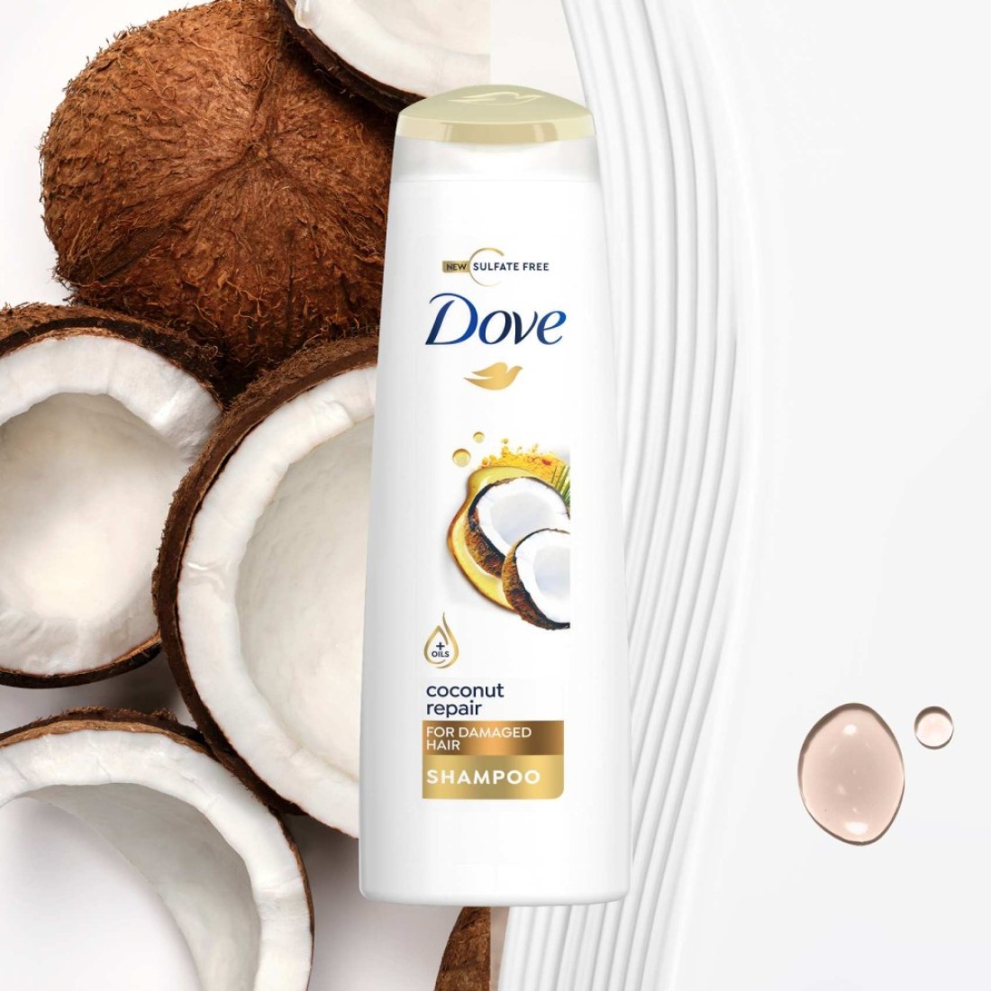 Dove Shampoo Repairs Signs Of Damaged Hair Coconut Repair 400ml