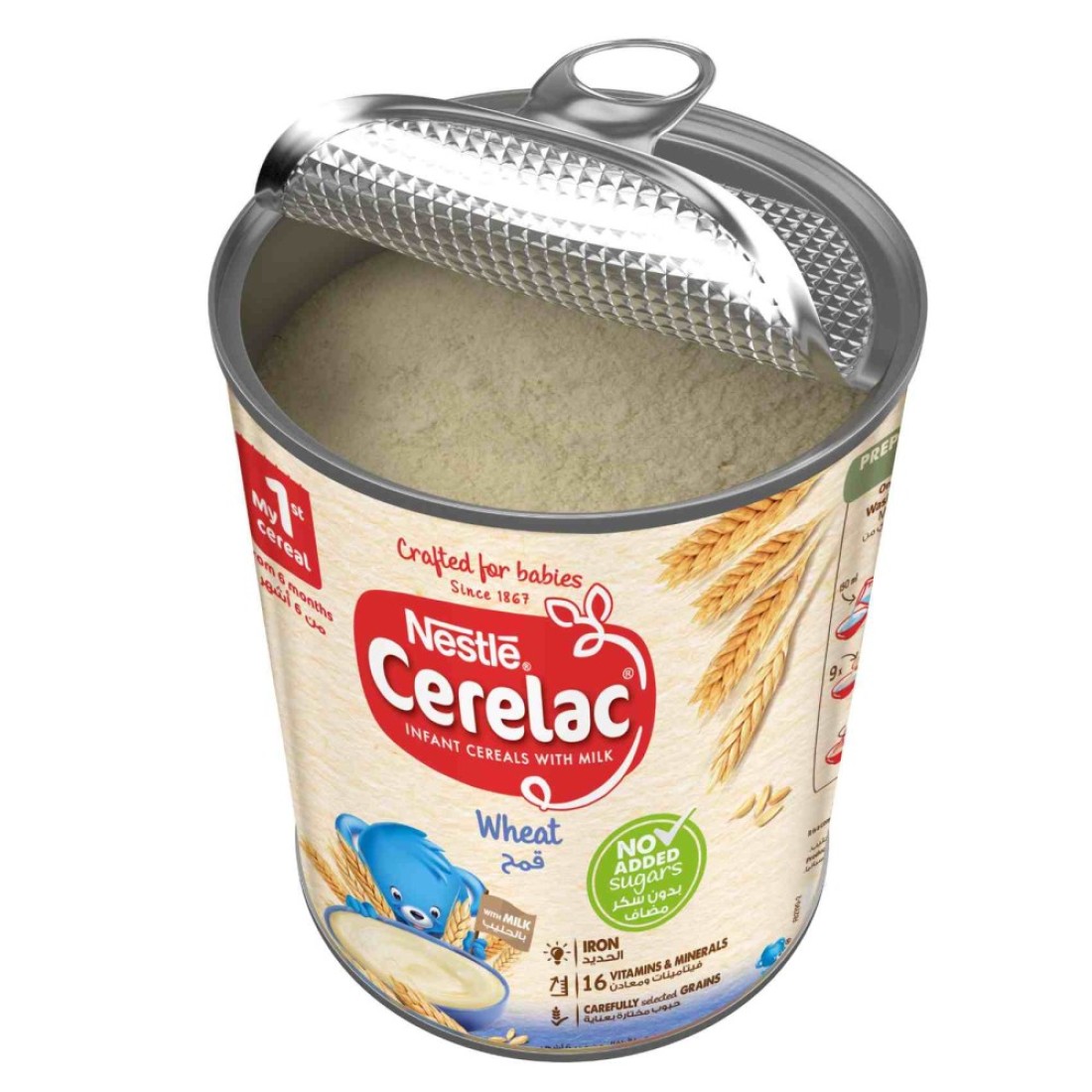 Nestle Cerelac No Added Sugar Wheat Infant Cereals with Milk Tin, from 6 Months, 400g