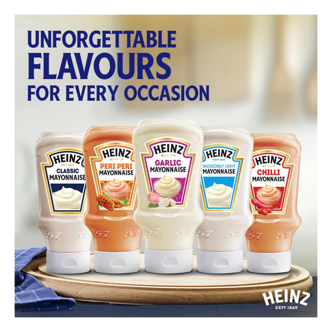Heinz Mayonnaise Garlic Top Down Squeezy Bottle 225ml