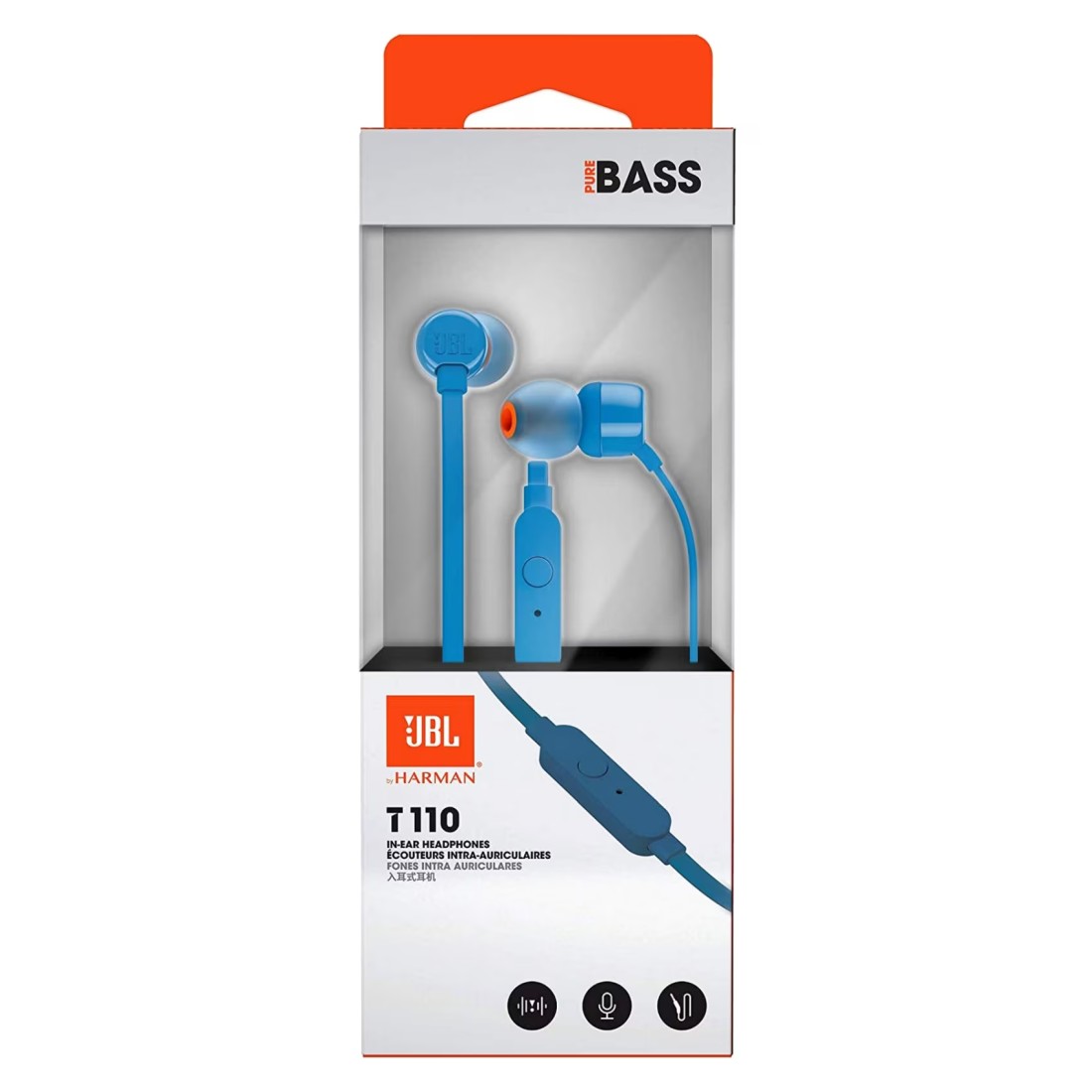 JBL Tune 110 Headphones Wired In-Ear Deep And Powerful Pure Bass Sound Blue
