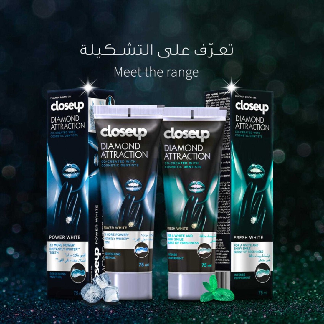 Close Up Diamond Attraction Whitening Toothpaste Power White Refreshing Menthol 75ml