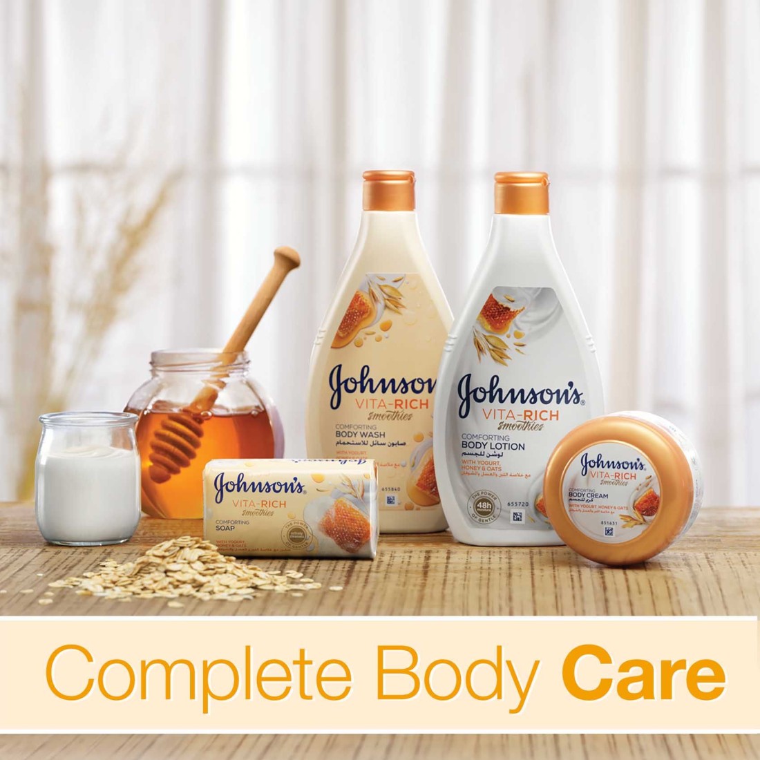 Johnson&#39;s Body Lotion Vita Rich Smoothies Comforting Yogurt Honey and Oats 400ml