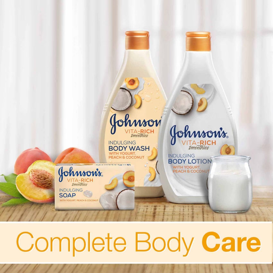 Johnson&#39;s Vita-Rich Smoothies Indulging With Yogurt Peach And Coconut Body Wash 250ml