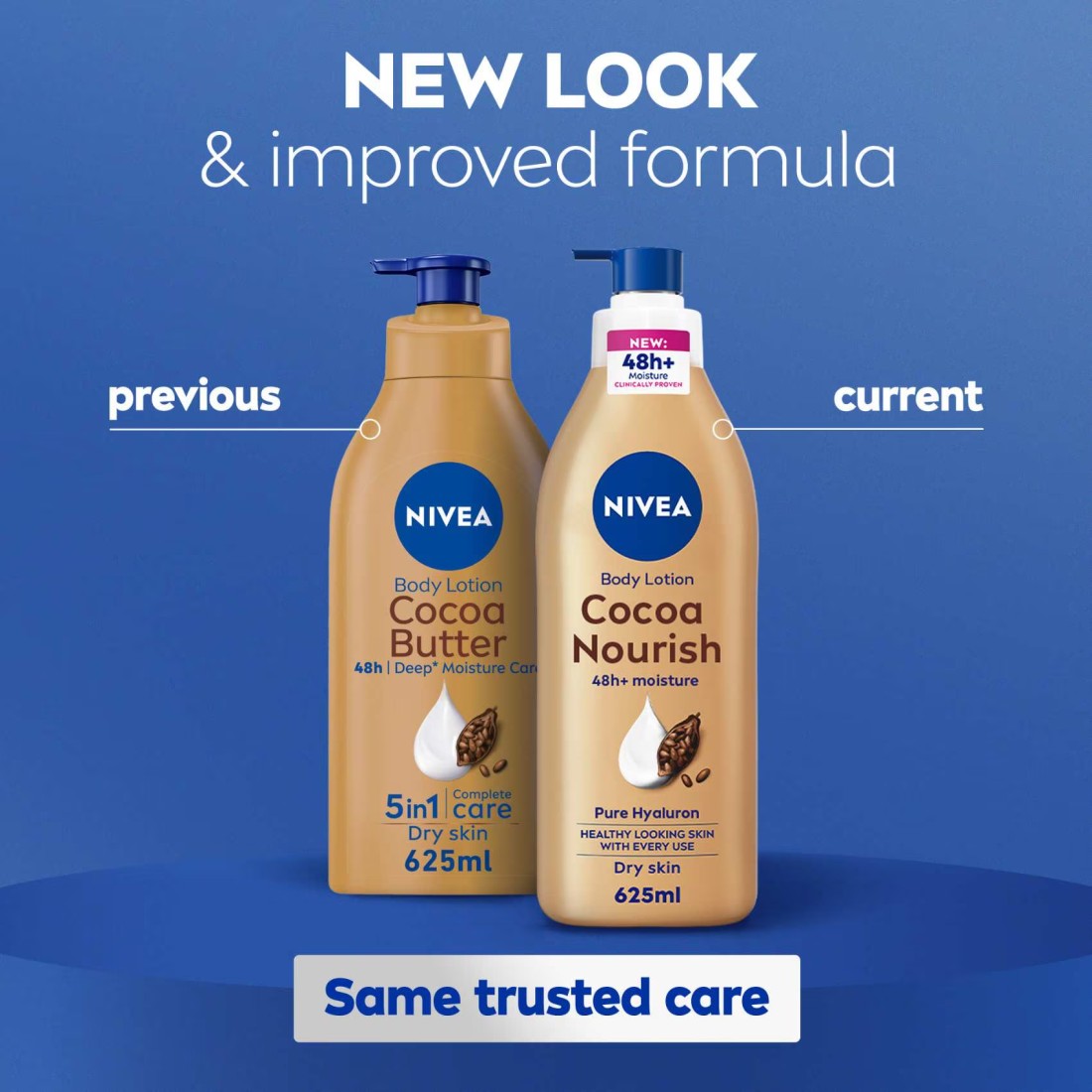 NIVEA Body Lotion, Dry Skin, Cocoa Butter, 48H Deep Moisture, 625ml