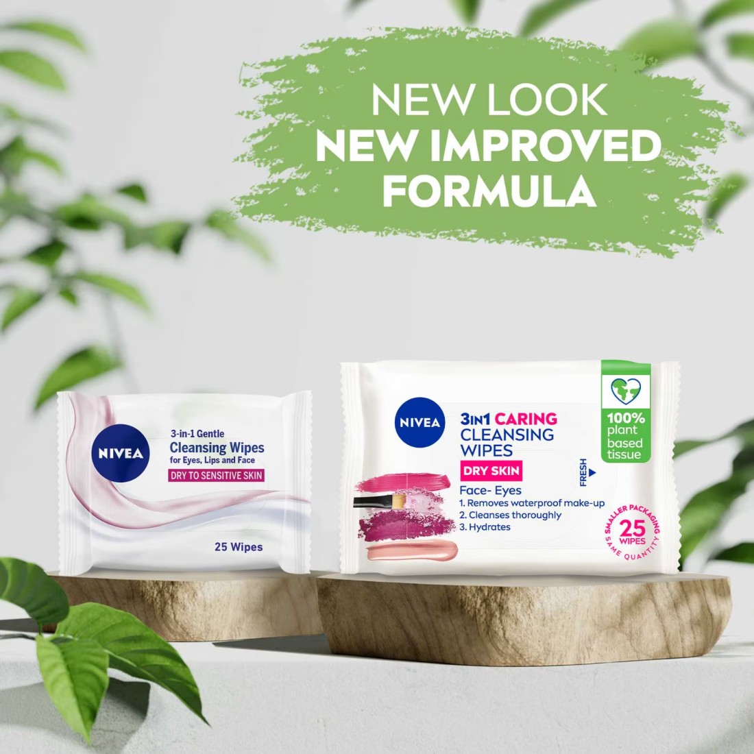 NIVEA Face Wipes Gentle Cleansing 3-in-1 Dry &amp; Sensitive Skin 25 Wipes