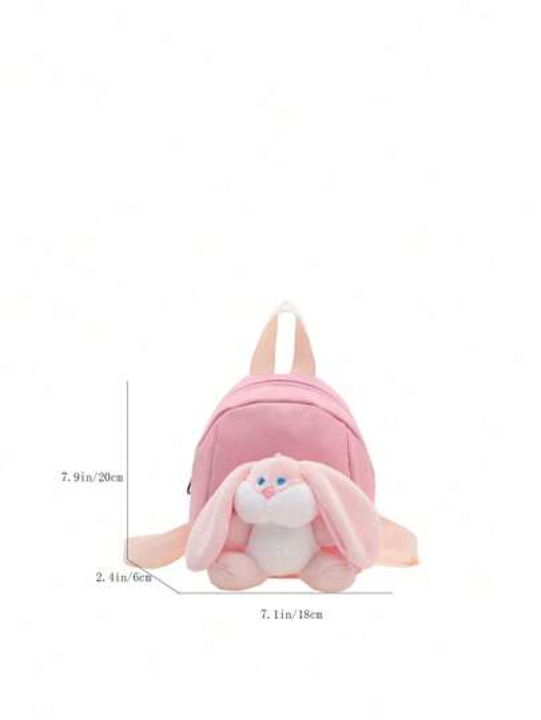1pc Girls Mini Plush Cartoon Rabbit Candy Color Cute Backpack Suitable For Kindergarten Outings And Daily Use