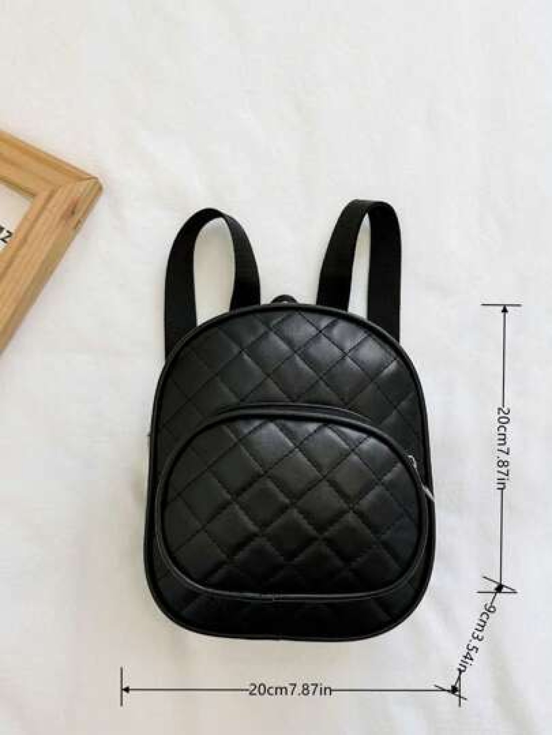 1pc Girls PU Leather Backpack Fashionable Quilted Embroidery Casual Travel Mini Backpack With Zipper Closure Ideal Gift Choice For Outdoor Shopping All Season