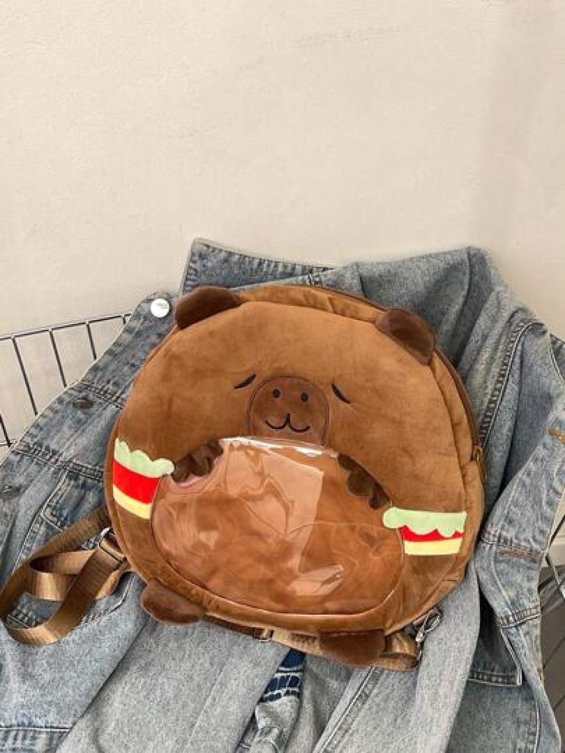 1pc Soft Plush Adorable Capybara Backpack Big Children Casual Plush Backpack School Bag Variable Crossbody Bag Adjustable Strap And Zippered For Travel Shoping Parties Holidays Supermarket Festive Eve