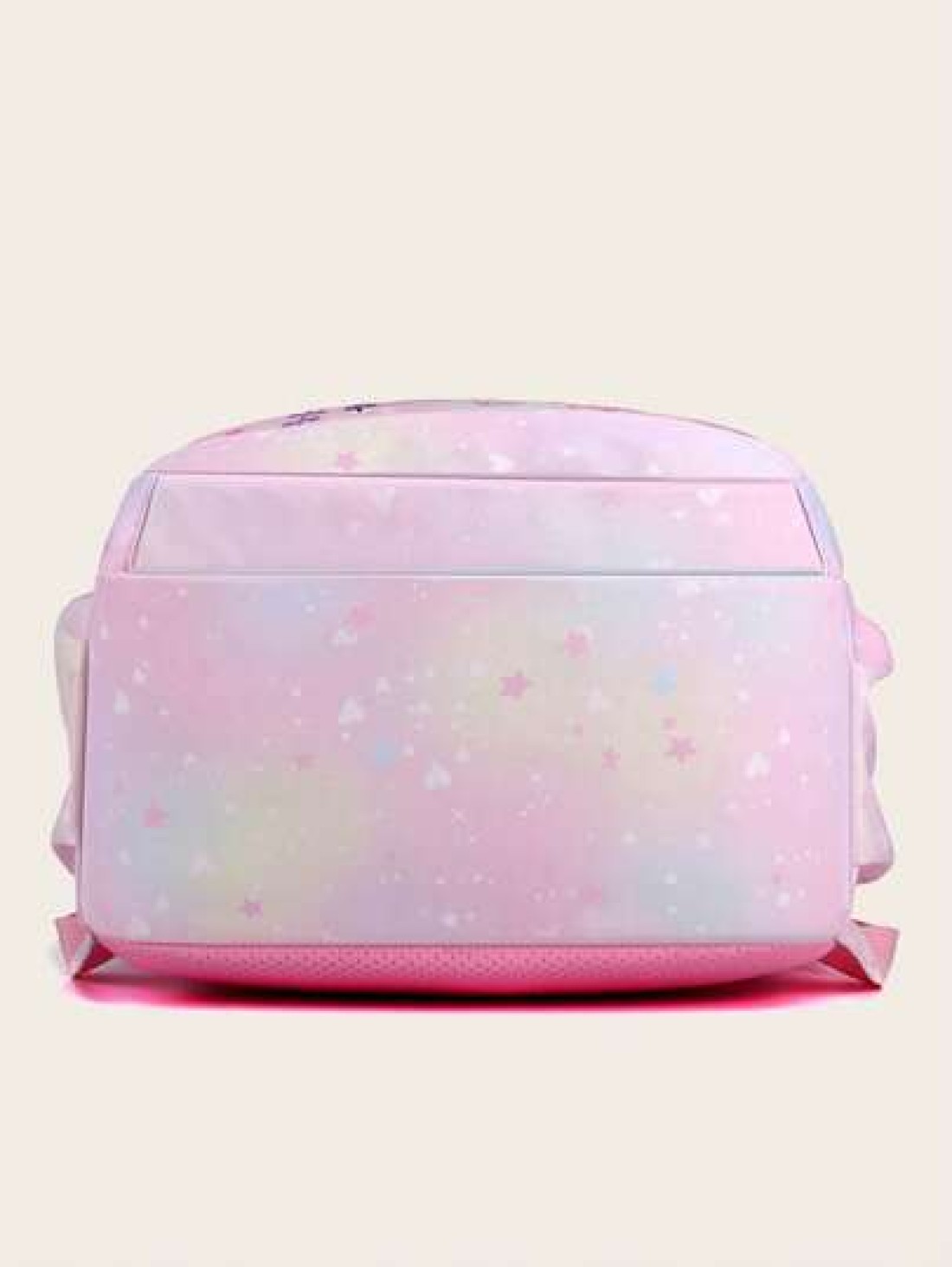Girls Zipper Classic Backpack Mermaid Pattern Letter Patch Decor